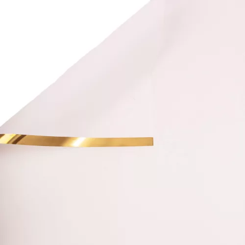 Foaie folie mată cu margine aurie 57 x 57cm, 20buc. - Alb